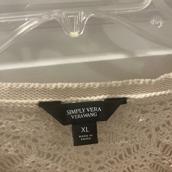 Vera Wang Simply Vera Crochet Ivory Blouse, Size XL - Picture 3 of 3